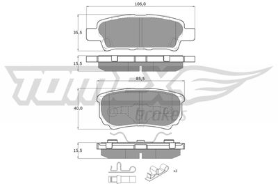 TX1487 TOMEX Brakes Комплект тормозных колодок, дисковый тормоз