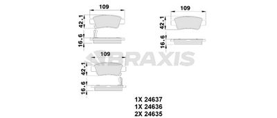 AB0232 BRAXIS Комплект тормозных колодок, дисковый тормоз