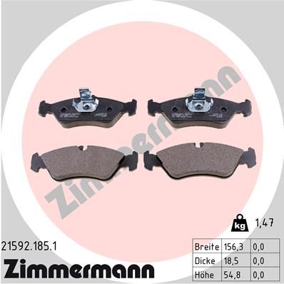 215921851 ZIMMERMANN Комплект тормозных колодок, дисковый тормоз