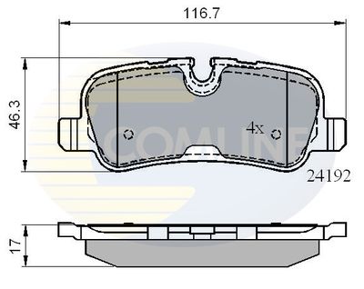 CBP02021 COMLINE Комплект тормозных колодок, дисковый тормоз