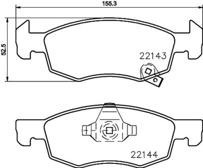 8DB355023261 HELLA PAGID Комплект тормозных колодок, дисковый тормоз