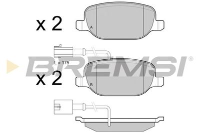 BP3437 BREMSI Комплект тормозных колодок, дисковый тормоз