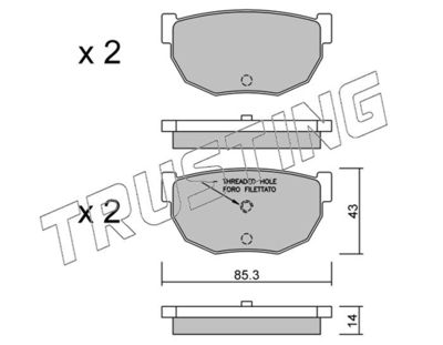 5080 TRUSTING Комплект тормозных колодок, дисковый тормоз