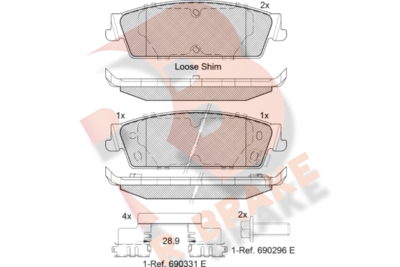 RB2139 R BRAKE Комплект тормозных колодок, дисковый тормоз