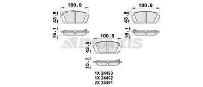 AB0406 BRAXIS Комплект тормозных колодок, дисковый тормоз