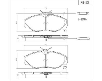 FBP4309 FI.BA Комплект тормозных колодок, дисковый тормоз