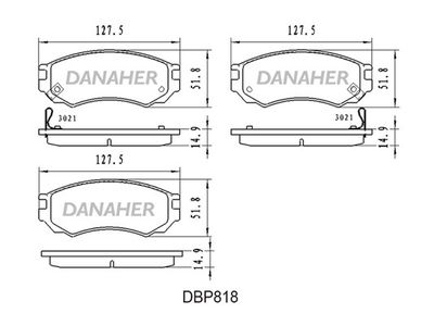 DBP818 DANAHER Комплект тормозных колодок, дисковый тормоз