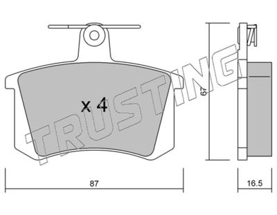 0500 TRUSTING Комплект тормозных колодок, дисковый тормоз