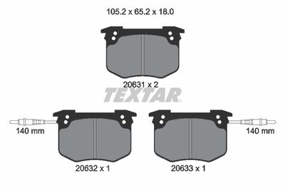 2063101 TEXTAR Комплект тормозных колодок, дисковый тормоз
