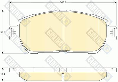 6136126 GIRLING Комплект тормозных колодок, дисковый тормоз