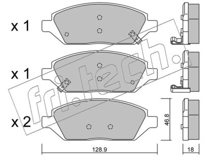 11130 fri.tech. Комплект тормозных колодок, дисковый тормоз