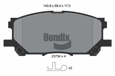 BPD2031 BENDIX Braking Комплект тормозных колодок, дисковый тормоз