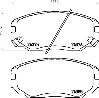 8DB355030431 HELLA Комплект тормозных колодок, дисковый тормоз