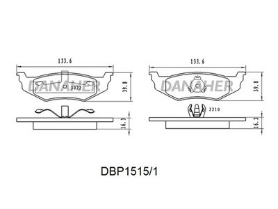 DBP15151 DANAHER Комплект тормозных колодок, дисковый тормоз