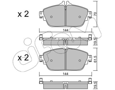 82210170 CIFAM Комплект тормозных колодок, дисковый тормоз