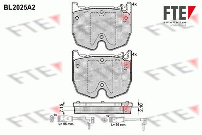 BL2025A2 FTE Комплект тормозных колодок, дисковый тормоз