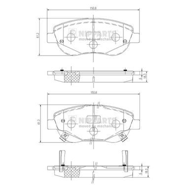 N3602135 NIPPARTS Комплект тормозных колодок, дисковый тормоз