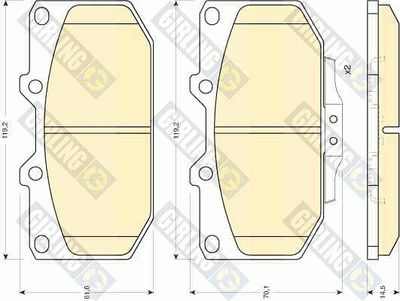 6110069 GIRLING Комплект тормозных колодок, дисковый тормоз