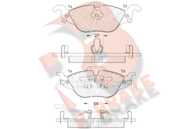 RB1249 R BRAKE Комплект тормозных колодок, дисковый тормоз