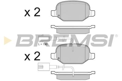 BP3490 BREMSI Комплект тормозных колодок, дисковый тормоз