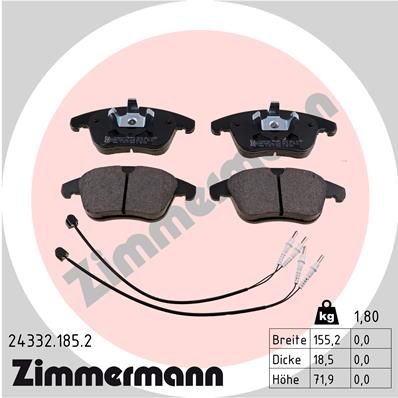 243321852 ZIMMERMANN Комплект тормозных колодок, дисковый тормоз