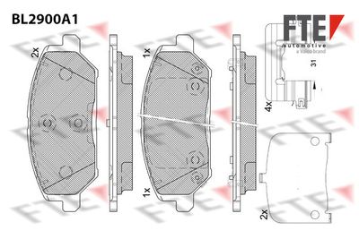 BL2900A1 FTE Комплект тормозных колодок, дисковый тормоз