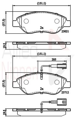 ADB12213 COMLINE Комплект тормозных колодок, дисковый тормоз