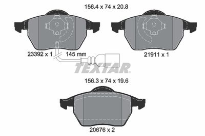 2339201 TEXTAR Комплект тормозных колодок, дисковый тормоз