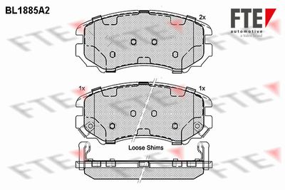 BL1885A2 FTE Комплект тормозных колодок, дисковый тормоз