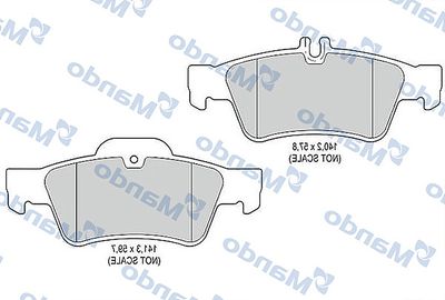 MBF015189 MANDO Комплект тормозных колодок, дисковый тормоз