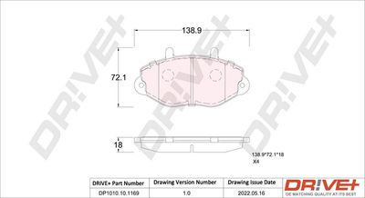 DP1010101169 Dr!ve+ Комплект тормозных колодок, дисковый тормоз