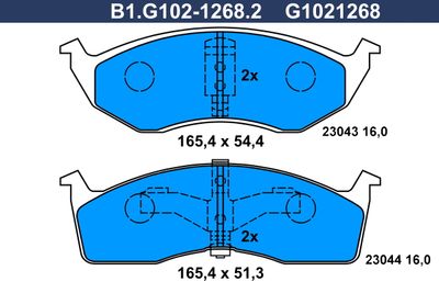 B1G10212682 GALFER Комплект тормозных колодок, дисковый тормоз