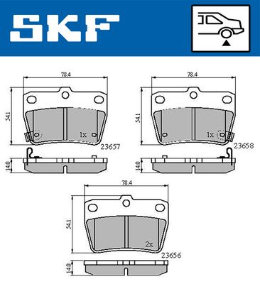 VKBP90288A SKF Комплект тормозных колодок, дисковый тормоз