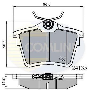 CBP01252 COMLINE Комплект тормозных колодок, дисковый тормоз