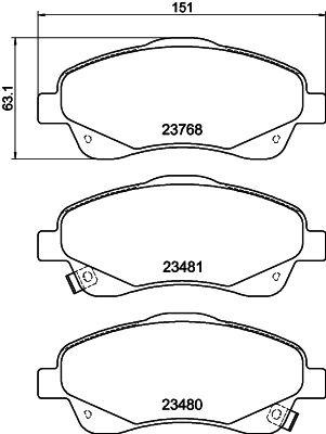 8DB355029051 HELLA PAGID Комплект тормозных колодок, дисковый тормоз