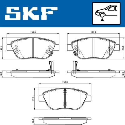 VKBP80280A SKF Комплект тормозных колодок, дисковый тормоз