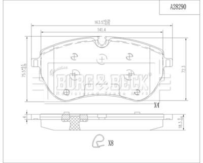 BBP2820 BORG & BECK Комплект тормозных колодок, дисковый тормоз