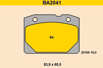 BA2041 BARUM Комплект тормозных колодок, дисковый тормоз