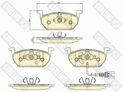6120802 GIRLING Комплект тормозных колодок, дисковый тормоз