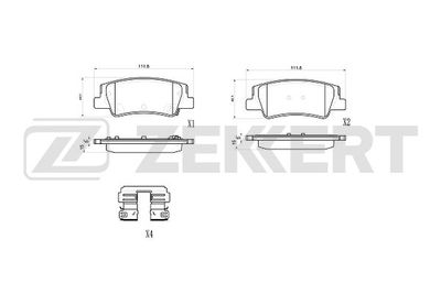 BS1078 ZEKKERT Комплект тормозных колодок, дисковый тормоз