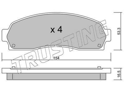 7010 TRUSTING Комплект тормозных колодок, дисковый тормоз