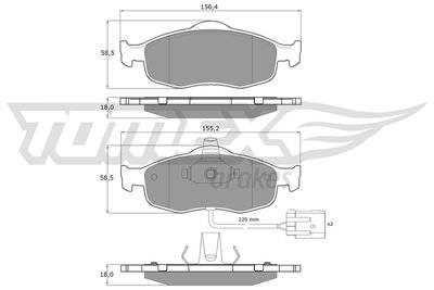 TX11191 TOMEX Brakes Комплект тормозных колодок, дисковый тормоз