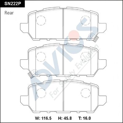 SN222P ADVICS Комплект тормозных колодок, дисковый тормоз