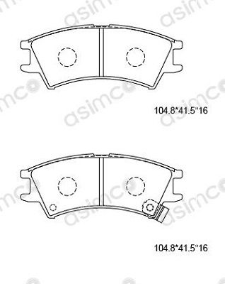 KD9748 ASIMCO Комплект тормозных колодок, дисковый тормоз