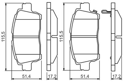 0986495242 BOSCH Комплект тормозных колодок, дисковый тормоз