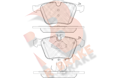 RB2149 R BRAKE Комплект тормозных колодок, дисковый тормоз