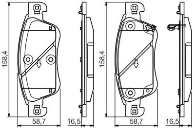 0986495134 BOSCH Комплект тормозных колодок, дисковый тормоз