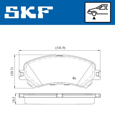 VKBP80076 SKF Комплект тормозных колодок, дисковый тормоз