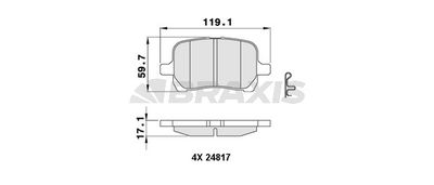 AA0459 BRAXIS Комплект тормозных колодок, дисковый тормоз