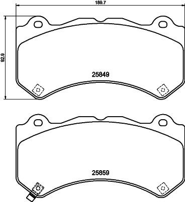 8DB355021041 HELLA Комплект тормозных колодок, дисковый тормоз